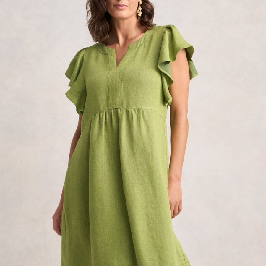 Flutter Sleeve Dress - Citrus Cross Dye