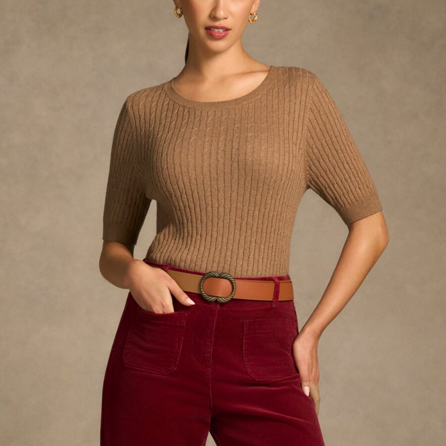 Cable Knit Tee - Praline