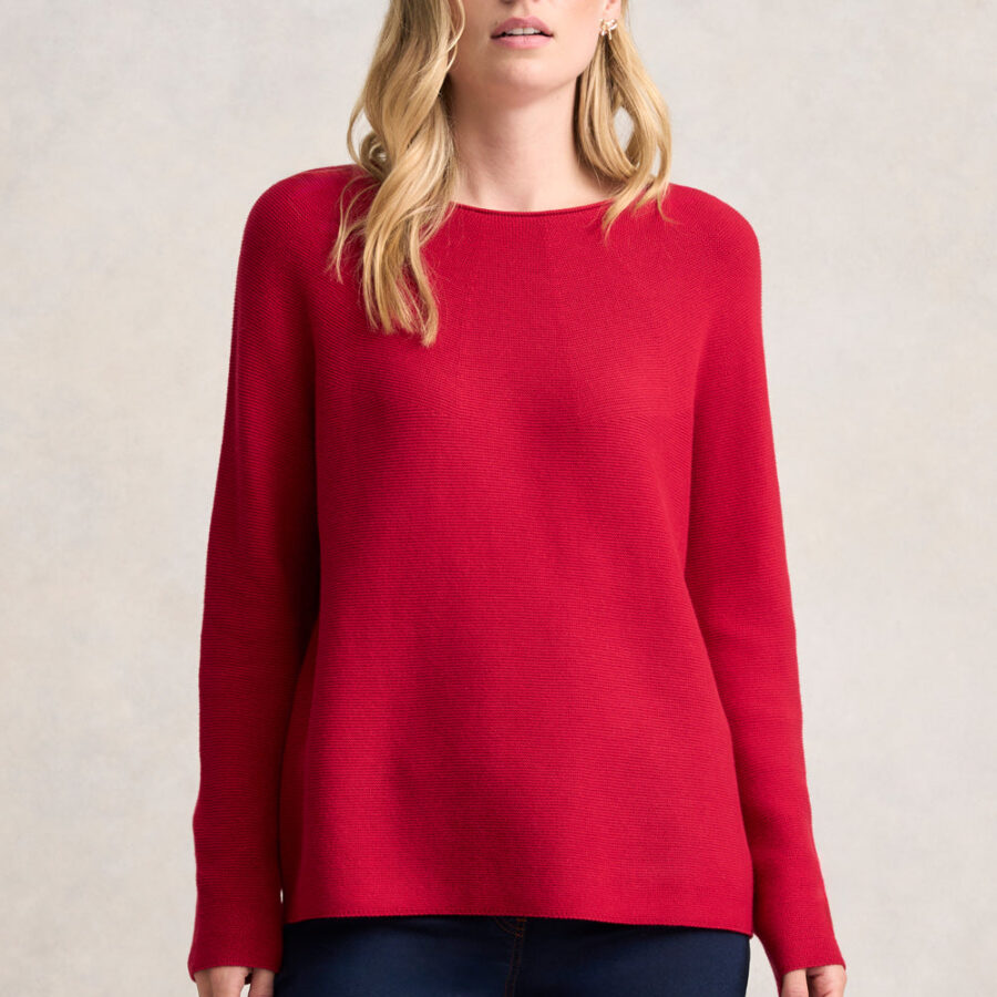 Purl Cotton Jumper - Rouge